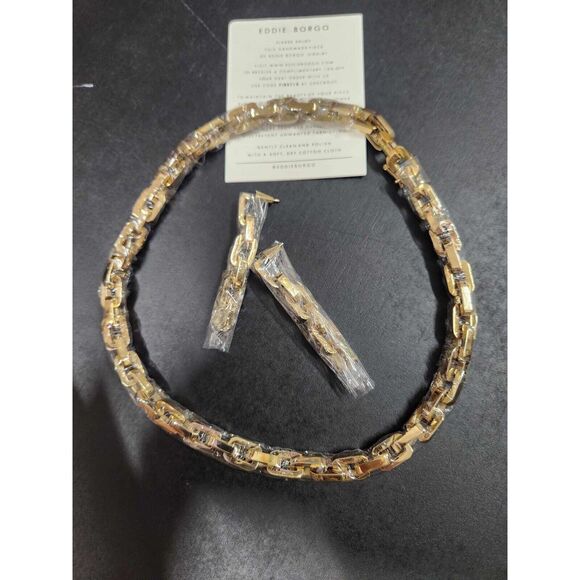 Eddie Borgo Supra Link Classic Heritage Link 17” Necklace With Earrings Set - Picture 5 of 16